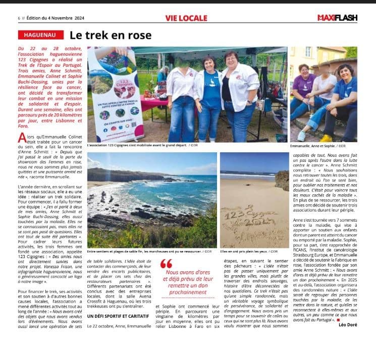 Article Maxi Flash : Le trek en rose